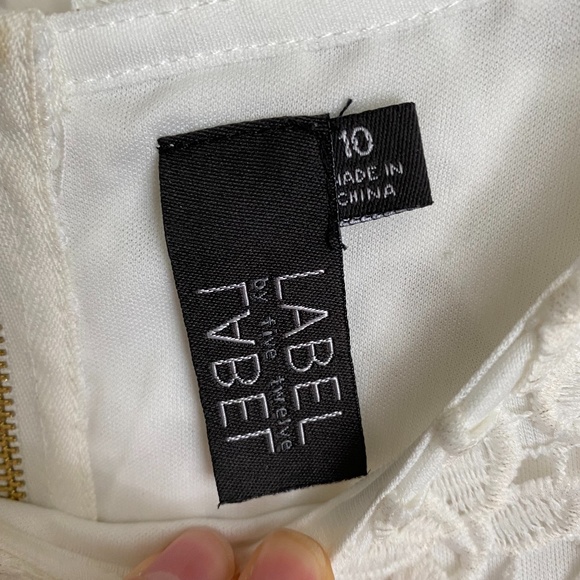 White Lace Three-quarter Sleeve dress size 10 - Picture 5 of 5